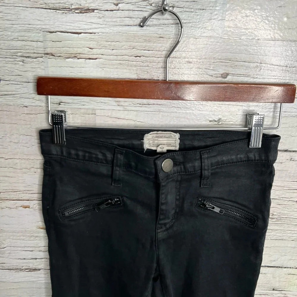 Current Elliott Black Soho Zip  Stiletto Faux Leather Coated Jeans size 25 - Picture 10 of 10